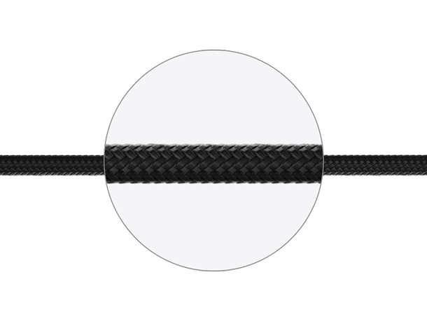 Close-up of the braided high-strength synthetic training rope