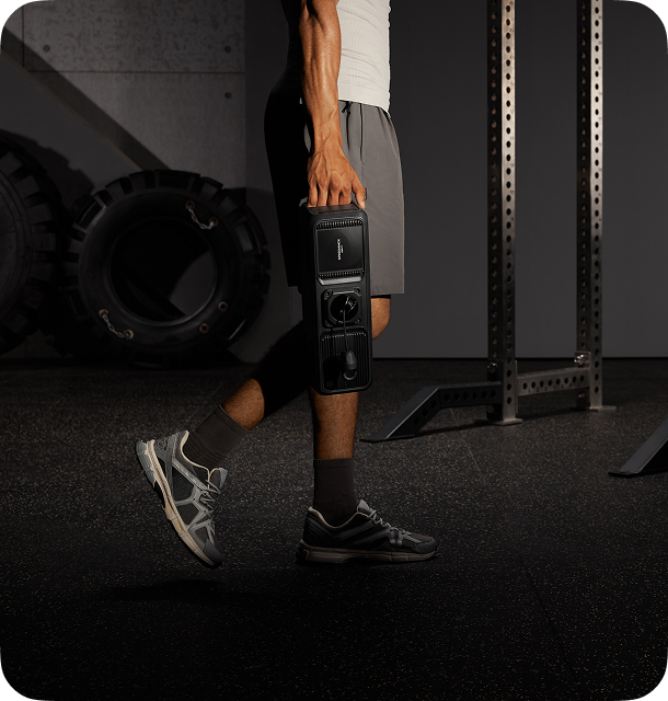 Portable Gym Nano setup near a treadmill