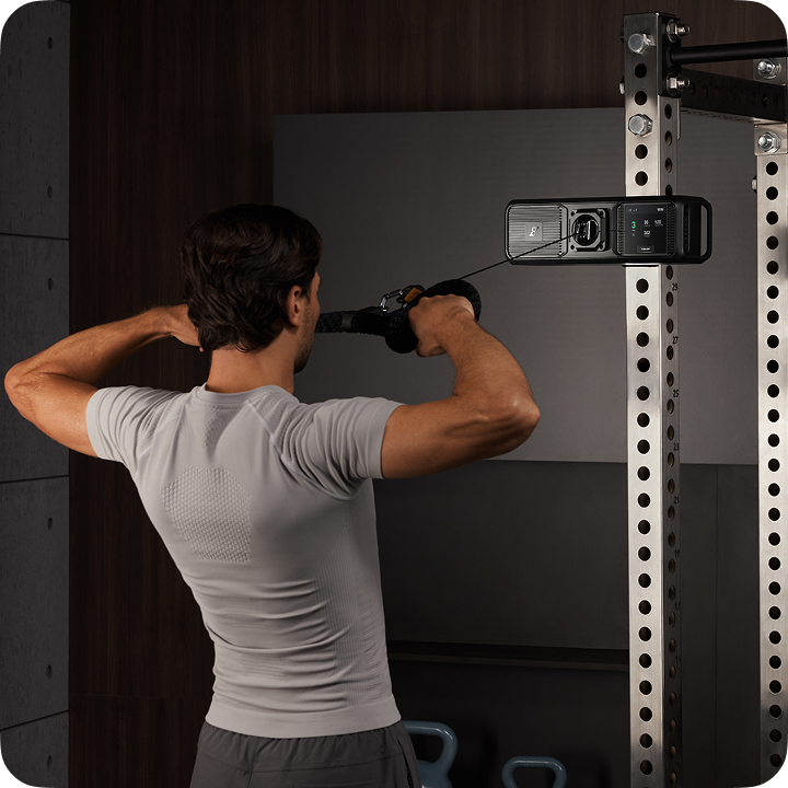 Athlete performing a face pull with Gym Nano