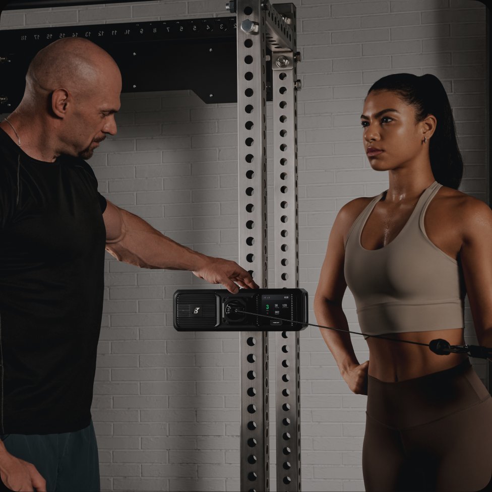 Athlete setting up Gym Nano for performance training