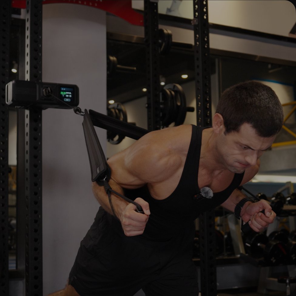 Athlete training with Gym Nano smart resistance